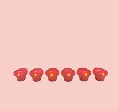 SUVIKSHA Plastic (Pack of 6) Table Diya Set(Height: 1.5 inch)