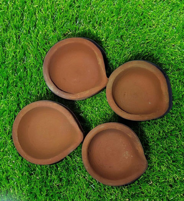 Somadev Earthenware (Pack of 20) Table Diya(Height: 3.5 inch)