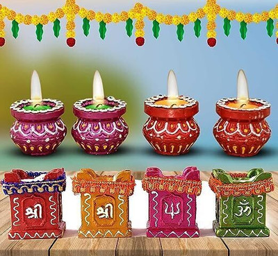 CraftVatika Terracotta (Pack of 24) Table Diya Set(Height: 1.7 inch)