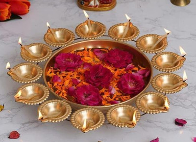 AYEZA HANDICRAFTS Iron Table Diya Set(Height: 3.5 inch)
