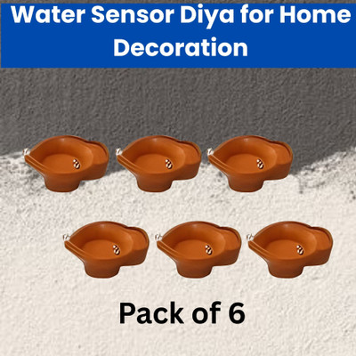 Frony Plastic (Pack of 6) Table Diya Set(Height: 2 inch)