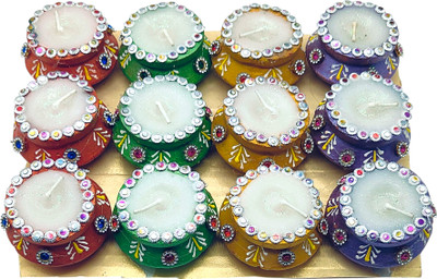 sonkar Terracotta (Pack of 12) Table Diya(Height: 2.5 inch)