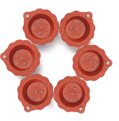 SquidFit Water Sensor Reusable Led Diyas for Home Decor,Festivals Decoration Diwali Light Plastic (Pack of 6) Table Diya(Height: 1.5 inch)