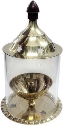 ARTISAN BY AVENUE DESIGN Akhand Diya Small Brass Table Diya(Height: 5.25 inch)