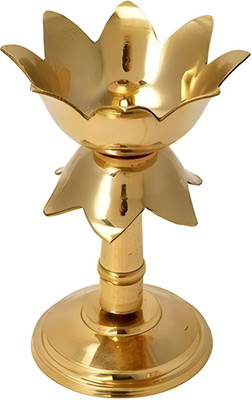 Misty Twenty Twenty Brass Table Diya(Height: 4.5 inch)