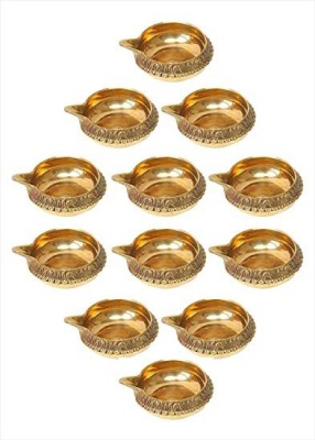 pranchi Brass (Pack of 12) Table Diya(Height: 2 inch)