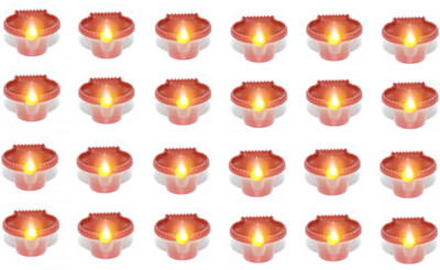 Da Novira Water Sensor Reusable Led Diyas for Home Decor,Festivals Decoration Diwali Light Plastic (Pack of 24) Table Diya Set(Height: 1.5 inch)