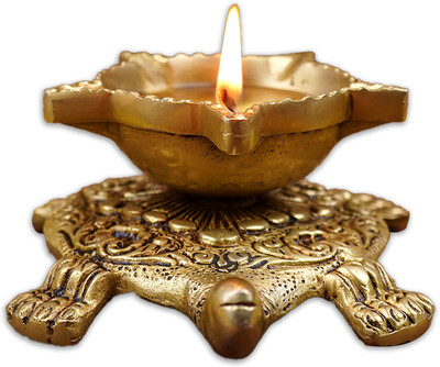 Rudra Centre Brass Table Diya(Height: 1.6 inch)