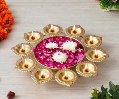 Sm impex Iron Table Diya Set(Height: 10 inch)
