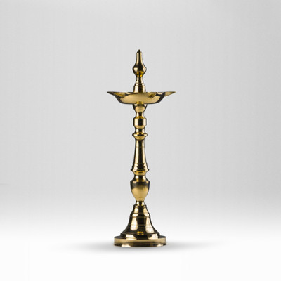 Healthsmith Pure Brass Samai for Pooja | Latern, Diya for Pooja | Kashi Samai Brass Table Diya(Height: 12.5 inch)