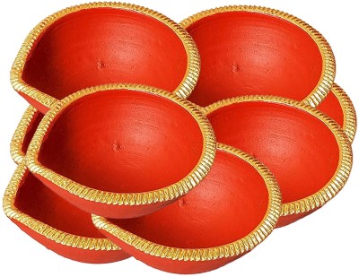 KESHU HANDICRAFT Pack Of 11 Hand Made Clay Deepak Terracotta (Pack of 11) Table Diya Set(Height: 1.5 inch)