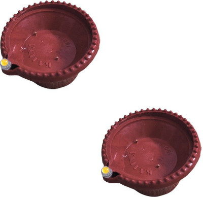 Raga Plus Fancy Water Diya Deep For Festive Decoration (Pack Of 2) Plastic (Pack of 2) Table Diya Set(Height: 1 inch)