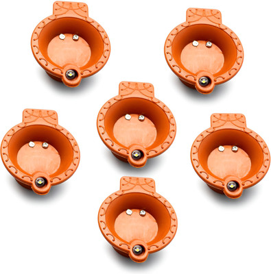 Urvi shah LED Light Electronic Flameless diya for home/ office Plastic Table Diya Plastic (Pack of 6) Table Diya(Height: 1.2 inch)