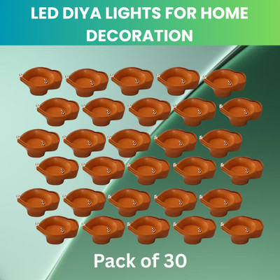 Clairbell Water Sensor Diya LED Water Diyas for Diwali Home & Office Décor Pack of 30 B26 Plastic (Pack of 30) Table Diya Set(Height: 2 inch)