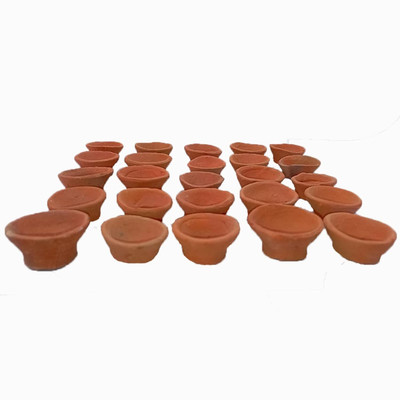Togline HANDMADE MITTI DIYA Earthenware (Pack of 51) Table Diya(Height: 1.5 inch)