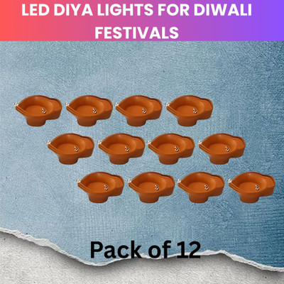 Frony Plastic (Pack of 12) Table Diya Set(Height: 2 inch)
