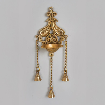 Gayatri Heritage Jyoti Wall Hanging Deepak Brass Hanging Diya(Height: 11.81 inch)