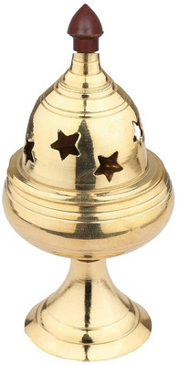 Agromech Brass Round Apple Design Shape Stand Diya for Puja HomeTemple Brass Table Diya Set(Height: 5.5 inch)