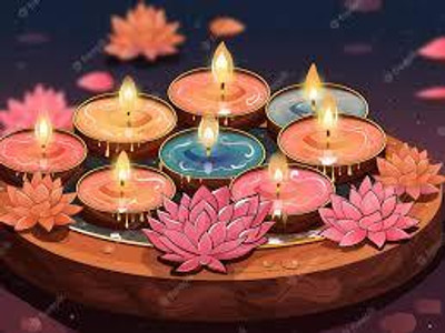NUSHUB Plastic (Pack of 6) Table Diya Set(Height: 1.18 inch)