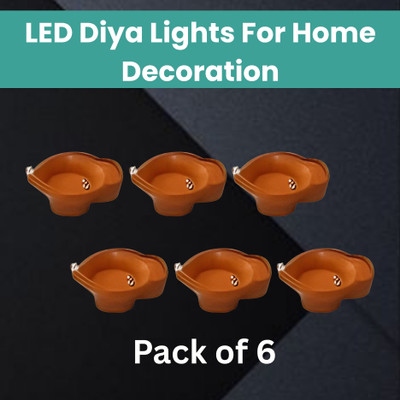 Frony Plastic (Pack of 6) Table Diya Set(Height: 2 inch)