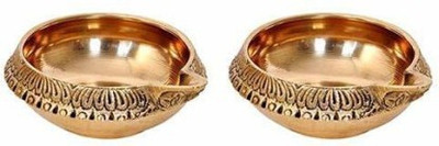 SBBCO Divine Edge Diwali Special Kuber Diya Set Brass (Pack of 2) Table Diya Set(Height: 1 inch)