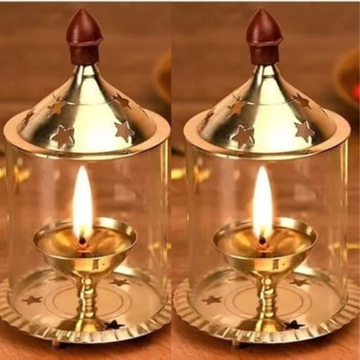 DARIDRA BHANJAN Brass Table Diya(Height: 5 inch)