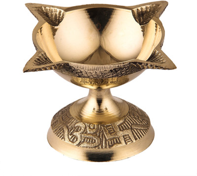 DOKCHAN Brass Table Diya(Height: 1.8 inch)