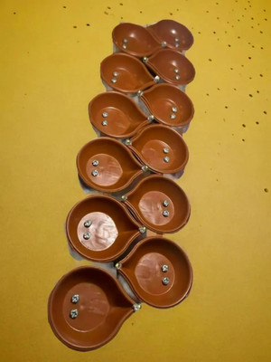 3BAAN Plastic (Pack of 12) Table Diya Set(Height: 2 inch)