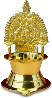 Rudra Centre Kamakshi Oil Lamp Small Brass Table Diya(Height: 5.9 inch)