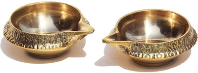 Pure Source (India) Brass (Pack of 2) Table Diya(Height: 3.5 inch)