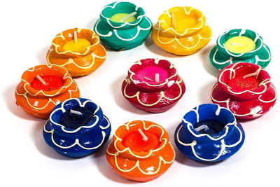 Srajan Creation Terracotta (Pack of 10) Table Diya Set(Height: 4 inch)