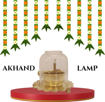 GGoldwala lamp1 Brass Table Diya Set(Height: 15 inch)