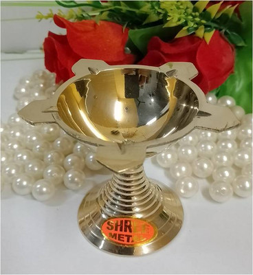 shreemetal ROSE PYALI DEEP Table Deepak Brass Table Diya Brass Table Diya(Height: 3 inch)