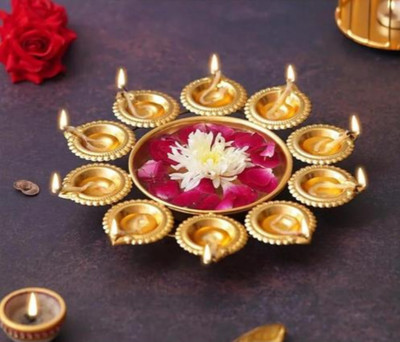 Sm impex Iron Table Diya Set(Height: 10 inch)