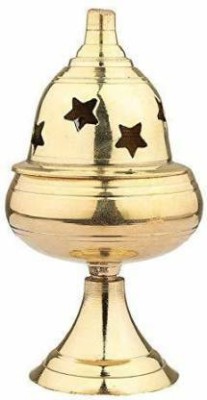 TORPPEZA Brass Apple Stand Diya Shape|Akhand Diya with Star Holes 4 Inch Height Brass Table Diya Set(Height: 4 inch)