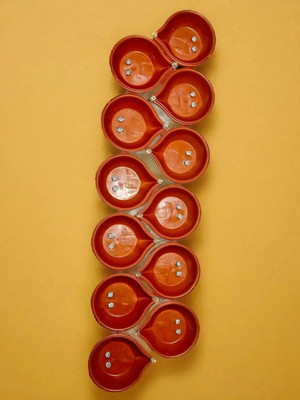 3BAAN Plastic (Pack of 12) Table Diya Set(Height: 2 inch)