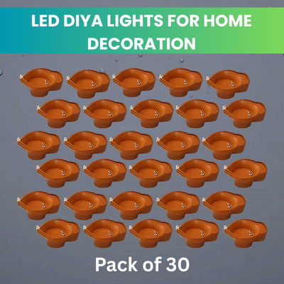 Guggu Water Sensor Diya LED Water Diyas for Diwali Home & Office Décor Pack of 30 C3 Plastic (Pack of 30) Table Diya Set(Height: 2 inch)