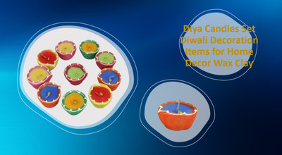 Puff Smart Terracotta (Pack of 10) Table Diya Set(Height: 1.5 inch)