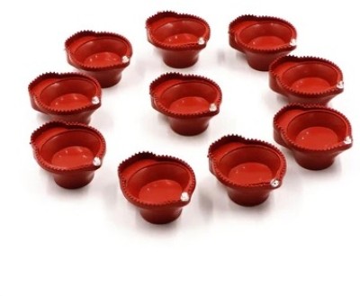 Xydrozen Plastic (Pack of 10) Table Diya Set(Height: 1 inch)