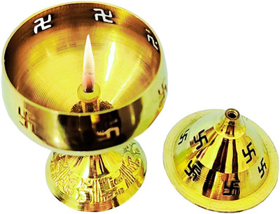 viDixn Brass Table Diya Set(Height: 3.93 inch)