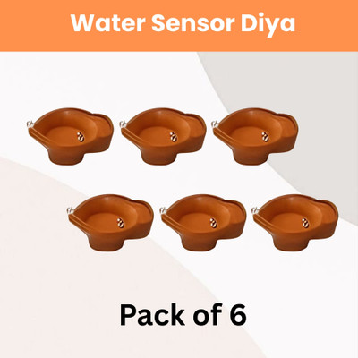 Frony Water Sensor Diya, LED Water Diyas for Diwali, Home & Office Décor Pack of 6W353 Plastic (Pack of 6) Table Diya Set(Height: 2 inch)