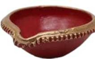 Signature Mitti Diya for puja & diwali (Size : 12x12x5cm) Earthenware Table Diya(Height: 1.5 inch)