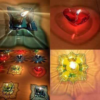 EchoLume Plastic (Pack of 12) Table Diya Set(Height: 3 inch)