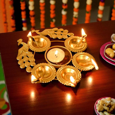 SAIFI HANDICRAFTS Iron Table Diya Set(Height: 1.5 inch)