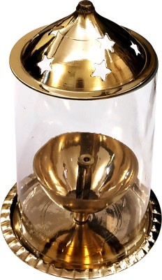 PUCHCHI Akhand1 Brass, Glass Table Diya(Height: 5.5 inch)