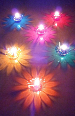 SOMUDEE Plastic (Pack of 12) Table Diya Set(Height: 2.5 inch)