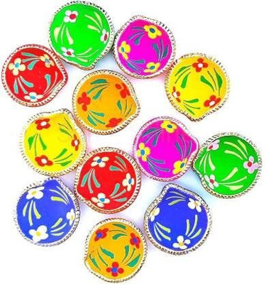 Togline Earthenware (Pack of 11) Table Diya(Height: 2 inch)