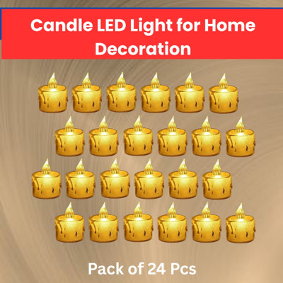 Guggu LED Candle Lights, LED Flameless Crystal Tea Candles Light For Diwali DécorQ337 Plastic (Pack of 24) Table Diya Set(Height: 2 inch)