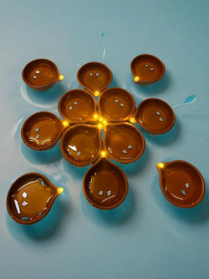 3BAAN Plastic (Pack of 12) Table Diya Set(Height: 4 inch)