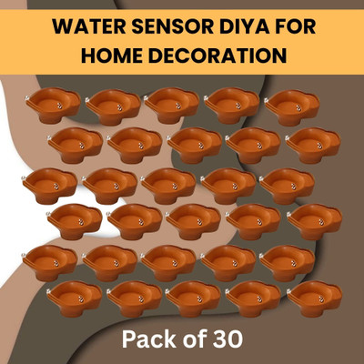 Raga Plus Water Sensor Diya LED Water Diyas for Diwali Home & Office Décor Pack of 30 A427 Plastic (Pack of 30) Table Diya Set(Height: 2 inch)